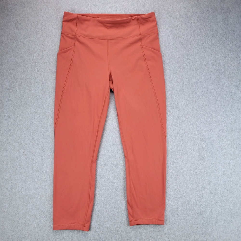 Lululemon Time To Sweat Crop 23 Women 10 Brick Rose High Rise Luxtreme Leggings